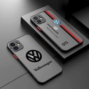 Luxus sportkocsi Volkswagen telefontok iPhone 15 14 13 12 11 Pro Max X XR XSMax 7 8 Plus matt átlátszó hátlap