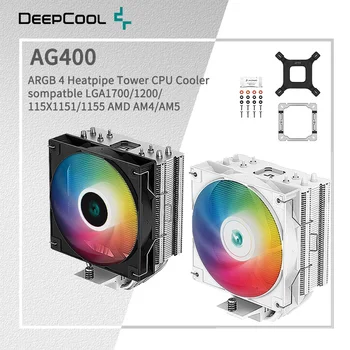 DEEPCOOL AG400 léghűtő 4 hőcsöves ARGB PWM processador CPU hűtő LGA1700 1200-hoz 115X 1151 1155 AMD AM4 AM5