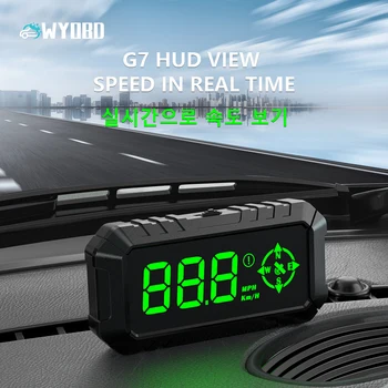 WYOBD G7 GPS HUD autó sebességmérő Head Up Display Auto fedélzeti számítógép kijelző digitális biztonsági riasztás kilométer-számláló iránytű