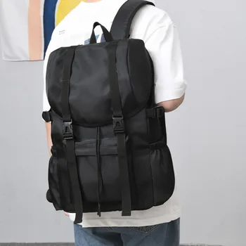 Utazási hátizsák férfiaknak vízálló, nagy kapacitású kültéri sporttáskacsomag Női dupla vállú laptop hátizsákok Iskolatáska fekete