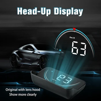  Autó sebességmérő projektor szélvédő Automatikus elektronikus riasztás Sebességtúllépésre figyelmeztető rendszer HUD OBD2 fejjel felfelé kijelző