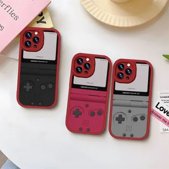 Game Machine Pattern Boys Phone Case piros IPhone 11 13 14 12 Pro Max Mini Xs X Xr 7 8 Plus SE2020 bőr szilikon Coque