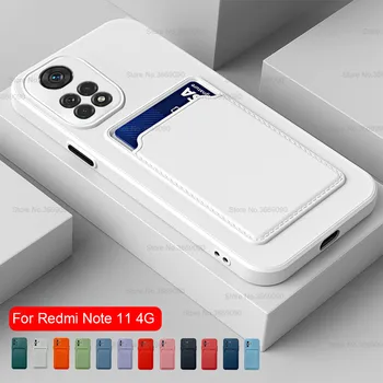 6.43'' xiaomi redmi Note 11 tokok kártyanyíláshoz pénztárca négyzet alakú lökhárító puha szilikon hátlapok Redmy Redmi Note 11 11s Note11 S