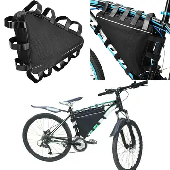 Kültéri kerékpár kerékpáros táska Esőálló, nagy kapacitású MTB közúti keret táska háromszög tasak vízálló tömítőtáska Pannier kiegészítők
