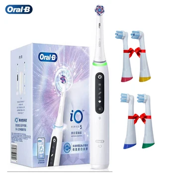 Oral-B iO Series 5 elektromos fogkefe 5 tisztítási mód Újratölthető felnőtt fogkefe cserekefefejekkel és utazótáskával
