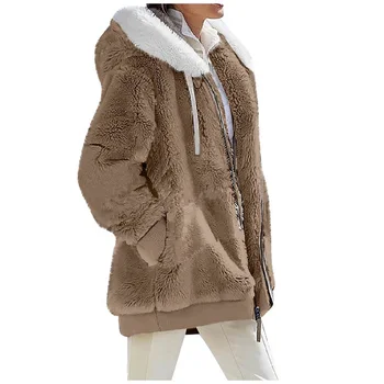 Női alkalmi télikabát kapucnis pulóver kabát sima cipzárral születésnapi karácsonyi ajándékokhoz