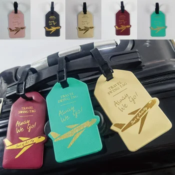 Golden Airplane Print Poggyászcímke PVC bőröndhöz Poggyász Kézitáska címkék Utazótáska címke címke A legjobb ajándék utazási kiegészítő