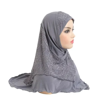 2023 Új érkezők Női kristálykender turbán sapkák csipke splicing muszlim fejpánt 70*60CM divat sálak hidzsáb