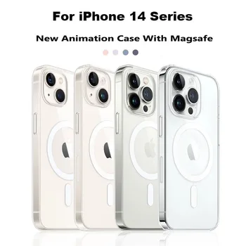 Apple mágneses Magsafe átlátszó tok iPhone 12-hez 13 14 Pro Max támogatás vezeték nélküli töltéshez Átlátszó fedél Apple 12 13 tokhoz
