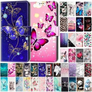 Lovely Butterfly pénztárca tok Samsung Galaxy A50 A70 A30S A50S A5 2017 A520 A6 A8 A7 2018 A750 mágneses flip bőrborításhoz