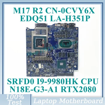 CN-0CVY6X 0CVY6X CVY6X SRFD0 I9-9980HK CPU LA-H351P DELL M17 R2 laptop alaplaphoz N18E-G3-A1 RTX2080 100%-ban tesztelt Jó