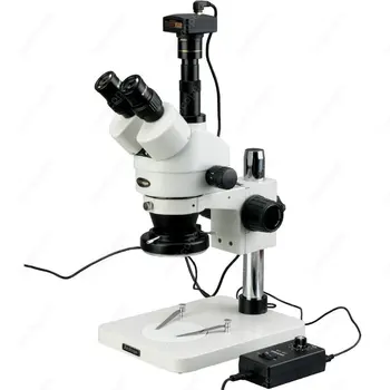 Zoom sztereó mikroszkóp--mScope kellékek40X-1000X3.5X-90X zoom sztereó mikroszkóp 144 LED-es gyűrűfénnyel + 5MP digitális USB kamera