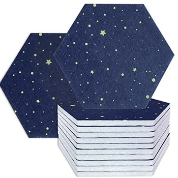 12 csomag Starry Sky Hexagon akusztikus panelek, hangszigetelő párnázás, hangelnyelő panel stúdió akusztikus kezeléshez