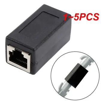 1 ~ 5DBS Új RJ45 hálózati Dual-Pass Mini Black hálózati csatlakozó hordozható anya - anya Ethernet LAN csatlakozó adapter