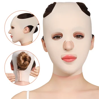 Új 3D újrafelhasználható lélegző szépség női ránctalanító arc alvó karcsúsító Full Lift V maszk kötszer formázó kozmetika