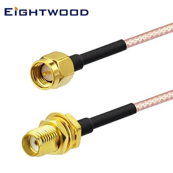 Eightwood RF koaxiális kábelszerelvény válaszfal SMA aljzat SMA dugó apa egyenes csatlakozó RG316 koaxiális kábelhez 60cm