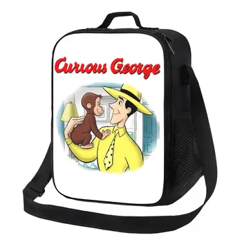 Kíváncsi George hőszigetelt uzsonnás táskák női visszahúzható uzsonnás táskák iskolai multifunkciós Bento Food Box