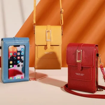 Új multifunkcionális női táskák átlátszó érintőképernyős telefontáska Trend egyszerű crossbody táska női divatpénztárca érmetáska