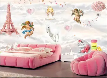 3d fotó háttérkép egyedi falfestmény európai gyönyörű álom angyal cukorka gyermekszoba lakberendezés háttérképek nappalihoz
