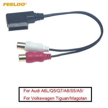 FEELDO Car Audio Music MDI/AMI interfész 2-RCA anya AUX kábelhez Audi Volkswagen Skoda Wire AUX adapterhez #FD6213
