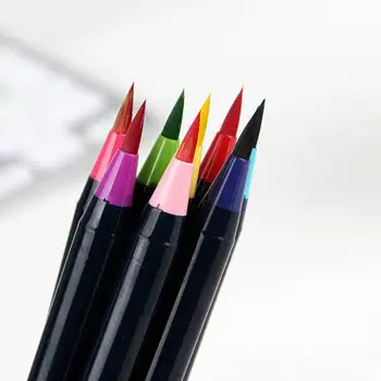 20DBS Akvarell ecsetjelölők tollak 20 szín Víz alapú rajzjelölő kalligráfia ecsetek készlet