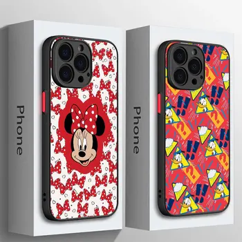 Disney Mickey Minnie Kiss tok iPhone 13-hoz 15 Pro 8 Plus XS X 7 12 Mini XR SE 11 Pro 14 Pro Max 14Pro páncél ütésálló tok