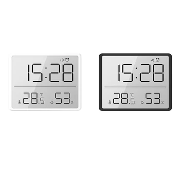 Digitális higrométer hőmérő óra páratartalom-figyelővel Időzítő riasztás otthoni irodai babaszobához