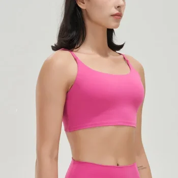 Lulu Fitness ütésálló jóga sportmelltartó mellkaspárnával Szexi vékony öv hátsó mellény Félharisnyatartó Futóedzés Fehérnemű