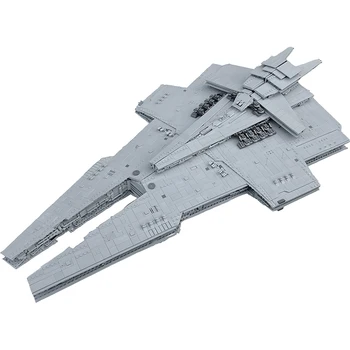 Moc Harrower-osztályú Dreadnought hadihajó modell bemutatóállvánnyal 6392 részes űrhajó csatahajó építőkockák játékkészlet