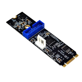 M.2 NGFF NVME USB 3.0 19PIN bővítőkártya NGFF - 2 port USB3.0 bővítőkártya adapter IDE 4PIN tápegység