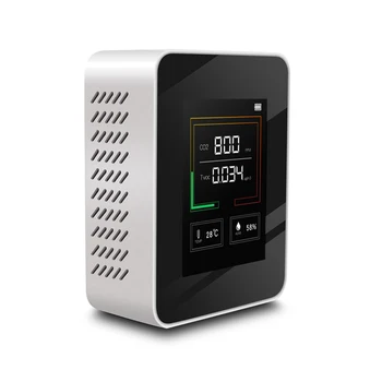 5 in1 CO2 mérő Digitális hőmérséklet páratartalom tesztelő Szén-dioxid TVOC HCHO érzékelő Levegőminőség monitor CO2 érzékelő monitor