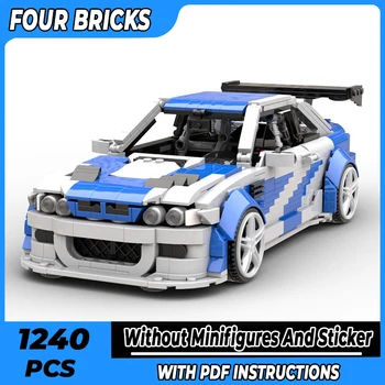 Moc építőelemek Szuperautó modell E46 M3 GTR Speed Edition technológia Moduláris blokkok Ajándékok Játékok gyerekeknek DIY készletek összeszerelése