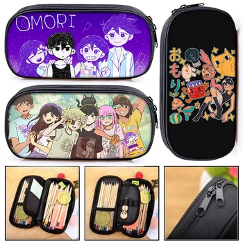 Anime vicces Omori játék nyomtatás ceruzatáska női kozmetikai tok Tinédzser fiúk lányok Alkalmi Omori ceruza doboz Iskolai kellékek ajándék