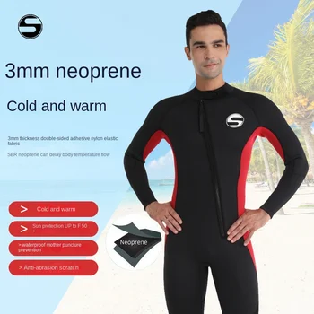Férfi új professzionális búvárruha hidegálló meleg 3 mm-es neoprén felső nadrág osztott öltöny férfi vastag gázló úszó szörfözés búvárruha