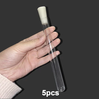 5db laboratóriumi iskolacső lapos fenekű átlátszó üveg kémcsövek gumival
