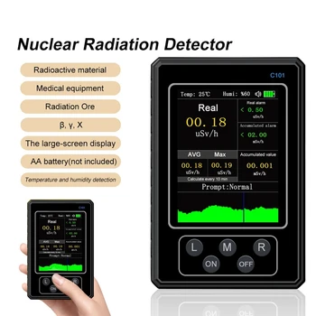 Geiger számláló nukleáris sugárzásdetektor kézi dózismérő Β Y RÖNTGEN BÉTA GAMMA detektor LCD radioaktív teszter