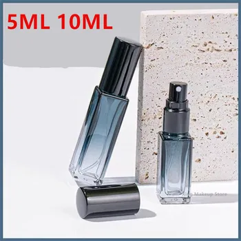 Kiváló minőségű 5/10DB 5ML 10ML színátmenetes kék üres kozmetikai palack hordozható mini parfümös üveg palack minta vékony üveg injekciós üvegek 2#