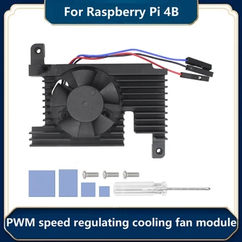 3510 Ultra Silent PWM fordulatszám-szabályozó hűtőventilátor modulkészlettel felszerelt Raspberry Pi 4B fejlesztőkártya radiátorhoz