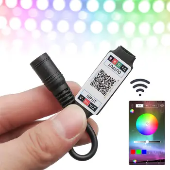 Mini LED Bluetooth RGB szalag fényvezérlő vezeték nélküli okostelefon-vezérlés DC 5-24V 6A RGB 3528 5050 szalaghoz