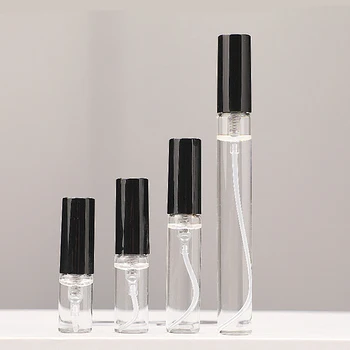 1Db 2ml 3ml 5ml 10ml Mini hordozható parfümös üveg spray újratölthető kozmetikai minta üveg palackozás üres tartály