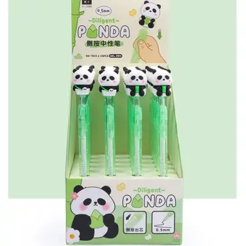 24 db/tétel Kawaii Panda présgél toll Aranyos 0,5 mm-es fekete tintás tollak Ajándék írószer Irodai tanszerek