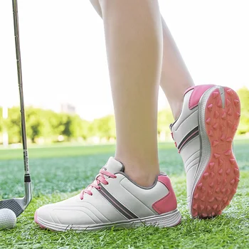 Nők Vízálló Golf Női cipők Professzionális könnyű golfozó lábbeli Kültéri golfozás Sport edzők Sportcipők